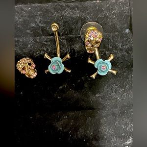 Betsy Johnson Skull studs with jackets